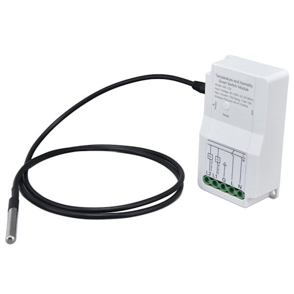 WiFi-temperatur- og fuktighetsbrytermodul med dobbel reléutgang med temperatursensor 90-250V for TUYA Smart App