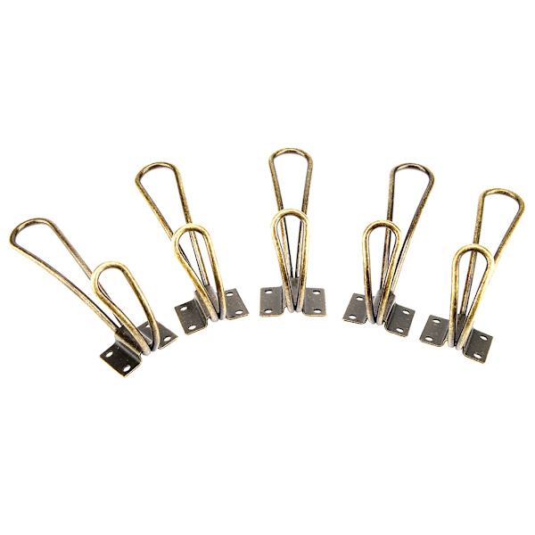 Vintage-stil dobbelt frakke hat kroge skab bøjle arrangør (5PCS børstet kobber L)