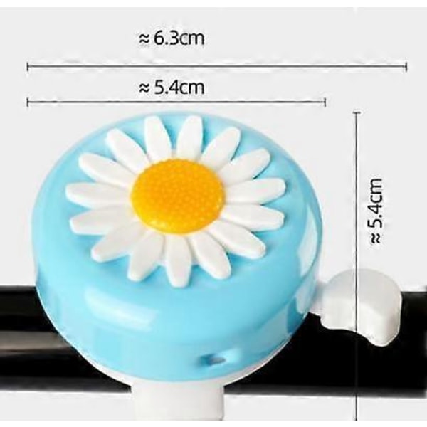 Blå Barncykelklocka med Plastblomma Styre Cykelklocka för Flickor och Pojkar