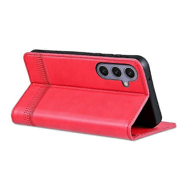 AZNS Compatible Case for Samsung Galaxy A56 5G, PU Leather Wallet Case with Cowhide Texture Red