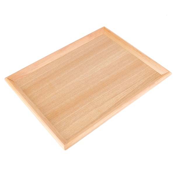Rektangulär bricka i trä för servering av te och mat, bricka för restaurang, hem, hotell, tehus, medelstorlek 36,5 x 27 cm
