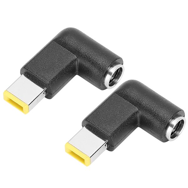 2 stk. strømadapterstik albue DC7.9 x 5.5 mm firkantet stik sort pc-tilbehør til ThinkPad