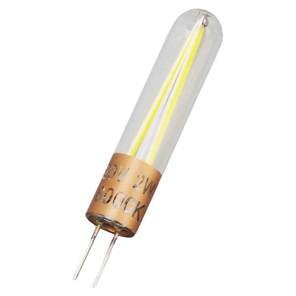 2 kpl G4 LED-lamppua 2W 6000K Valkoinen valaistus Korkea värintoisto Lasinen putki Vakio G4-kanta LED-lamput AC220V