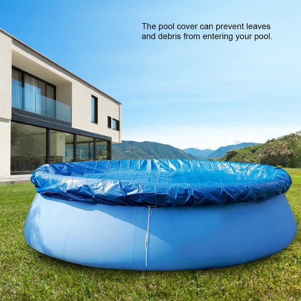 Rund form PE Vattentät Regn Dammtät Poolskydd Skyddande tygtillbehör 335 cm diameter