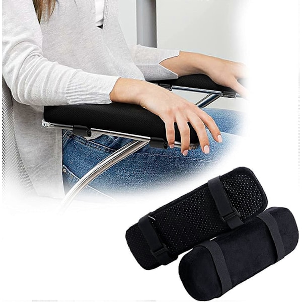 Ergonomisk kontorstol med minneskum, armleneputer for gamingstol (sett med 2)