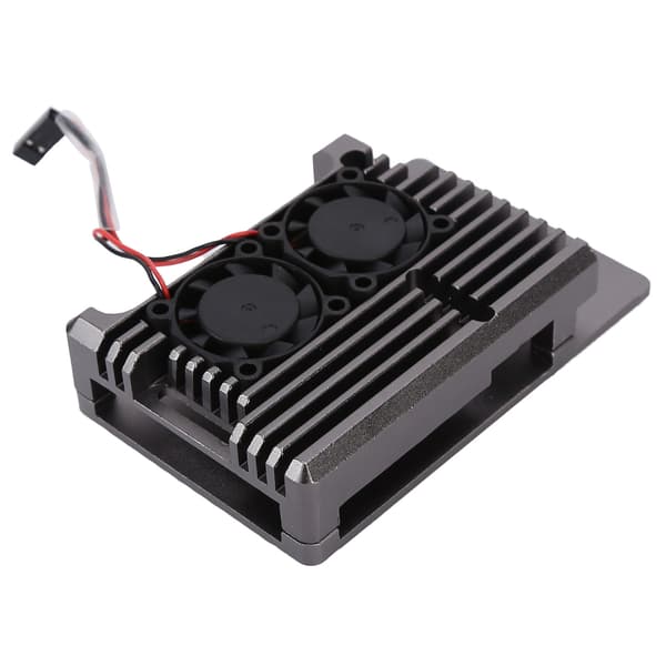 Kylfodral i aluminiumlegering med fläkt för Raspberry Pi 4 B ModelGrey