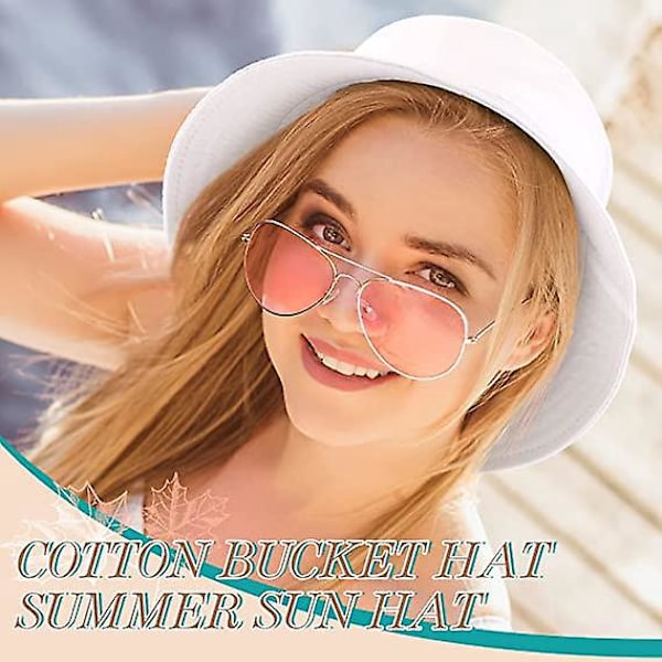 Bucket Hat Fiskerhat Solhat (Sort, Hvid, 2)