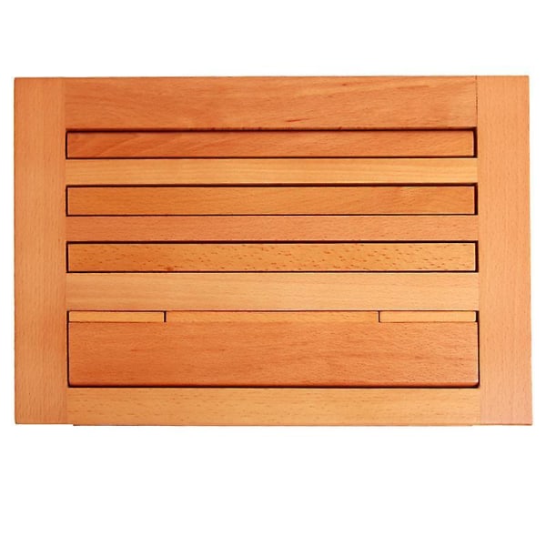 Justerbar trækogebogsholder og tabletholder til køkken, hjemme og kontorbrug - 34 x 24 x 2 cm