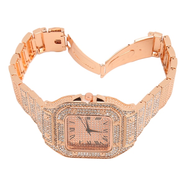 Quartz Rhinestone Watch Fashionabel legering Exakt tid Business Rhinestone Watch för vardagen Golden