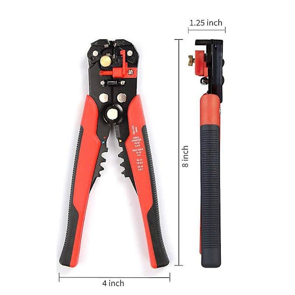 Automatisk Trådavskalningstång - Självjusterande 8\" Tång för Trådavskalning, Klippning och Krympning (10-24 AWG) [2 Stycken]