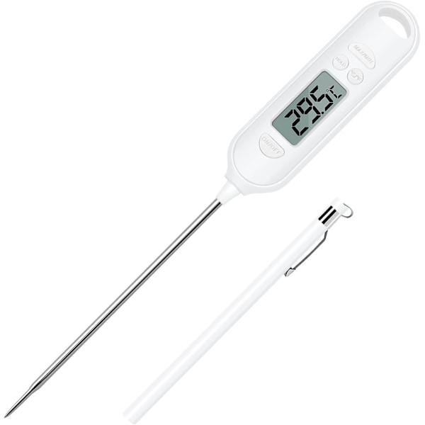 Digital stektermometer, snabb stektermometer med lång sond och LCD-display för mjölk, vin, BBQ och varmvatten