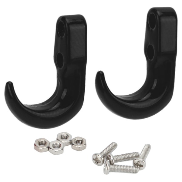 2 stk. RC metallstøtfanger tilhengerkrok sigd autentisk redningsbilkrok for Axial SCX24 1/24 svart