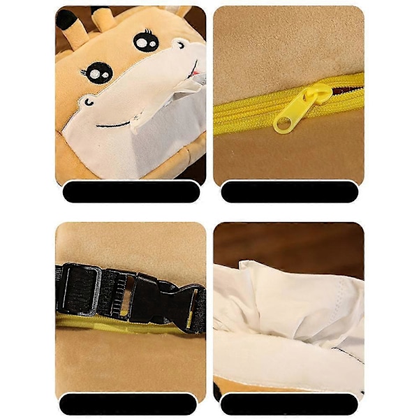 Bil Tissue Box, Tecknad Giraff Tissue Box Servett Pappersförvaring Organizer Hållare Multifunktionell Hängande Bil Tissue Box för Bil Hem Badrum, C