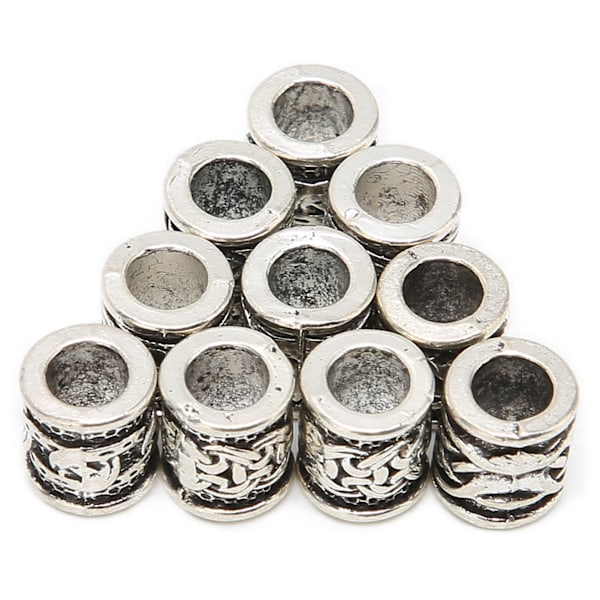 10 ST Vikinga skäggpärlor legering antiknordisk dreadlock pärlor för skägghår DIY armband halsband