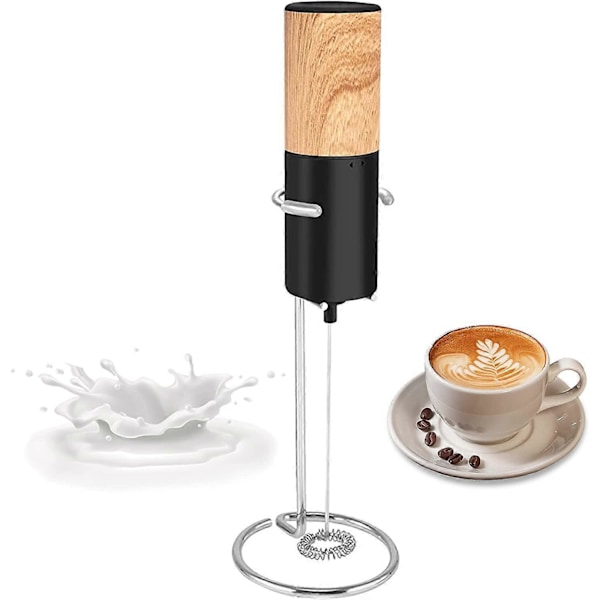 Melkeskummer Håndholdt for Kaffe, Melkeskummer for Kaffe, Elektrisk Melkeskummer med Brakett, Rustfritt Stål Elektrisk Visp Mini Drikkemikser