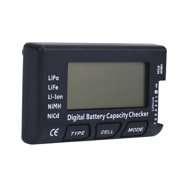 Digital batterikapasitetssjekker Spenningstesterdetektor for LiPo Li-ion LiFe NiMH/NiCd-batteri