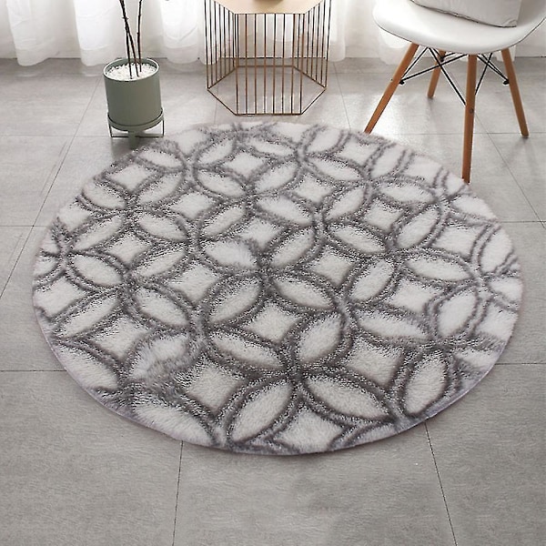Myk og fluffy rund teppe for stue eller soverom - 40 cm i diameter
