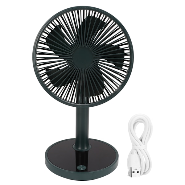 Desktop Fan Multifunctional 4 Speeds Adjustable Low Noise Portable USB Table Fan for Home Office Outdoor Camping Green