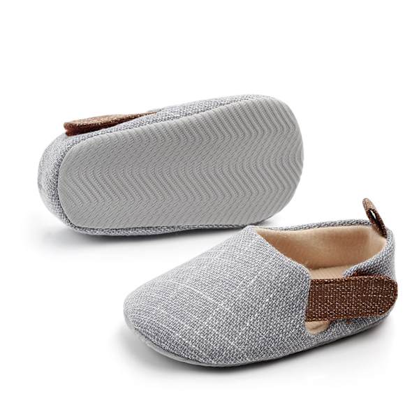Baby Prewalker Bomull Mjuka Sulor Förhindra Halkning Andas Gå Lära Skor för Vår Sommar Grå 12cm/4.72in 29.2g/1.03oz