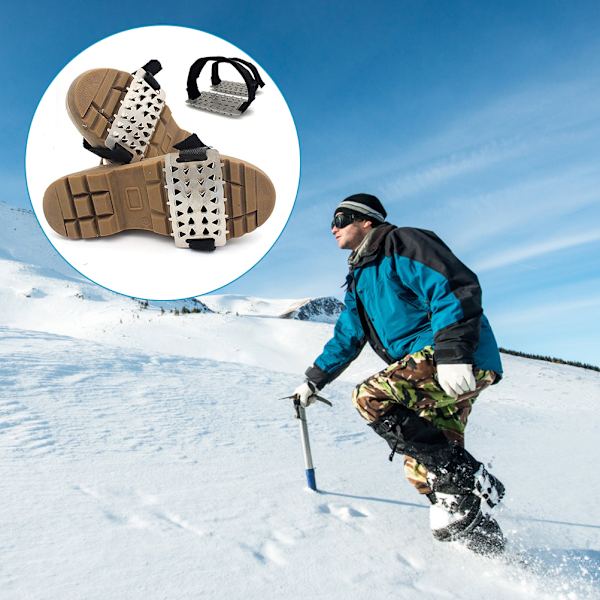 Isbrodder Sklisikre Isstrekk Klatre 26 Pigger Isbrodder Sko Støvler Grep for Utendørs Gåturer på Snø og Is Fjellklatring Fiske