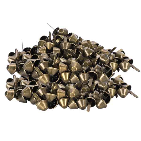 200 stk. flade fødder nitter antik messing DIY læder bagage håndtasker håndværk tilbehør 12mm