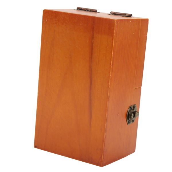 Useless Box Dekompression Miljøvenlig Natural Pine Pointless Box med metalknapper til børn AdultBrown (UselessBox)