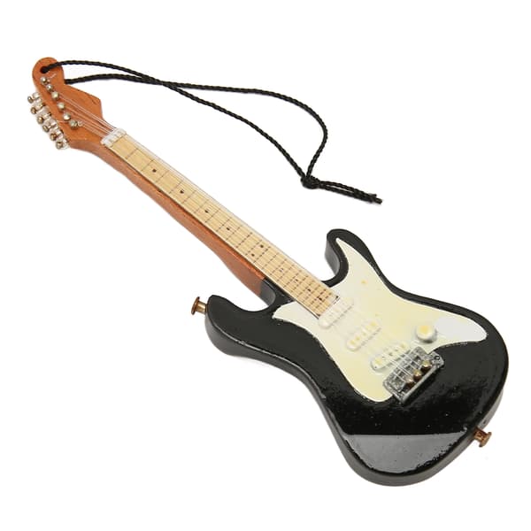 Miniatyrgitarr Modell Simulering Innovativ Trä Elektrisk Gitarr Modell med Hängande Rep för Presenter Dekor 02