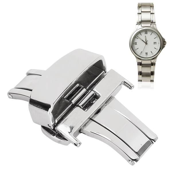 Klocklås i rostfritt stål Armbandsspänne Ersättningstillbehör Silver22MM