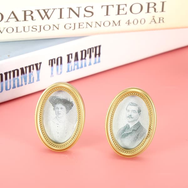 2 stk/sett dukkehus miniatyr oval ramme bilde dukkehus DIY tilbehør