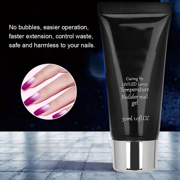 Neglekunst Temperaturændring Professionel UV Gel Hurtig Negleforlængelse Gel 30ml (Type 08)