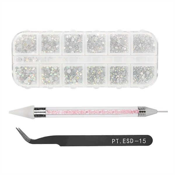 Nail Art tekojalokivi kaareva pinsetti silikoni pistekynä Manikyyri set Nail Art Tool