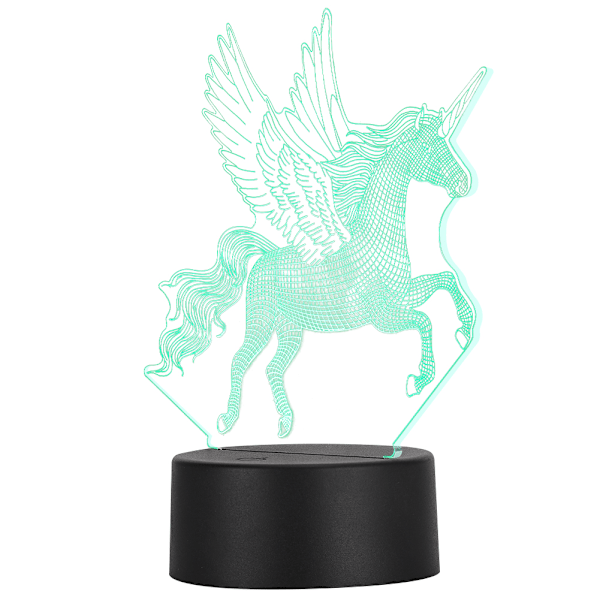 3D nattlampa enhörningstyp USB LED-lampa touch switch bordslampa present