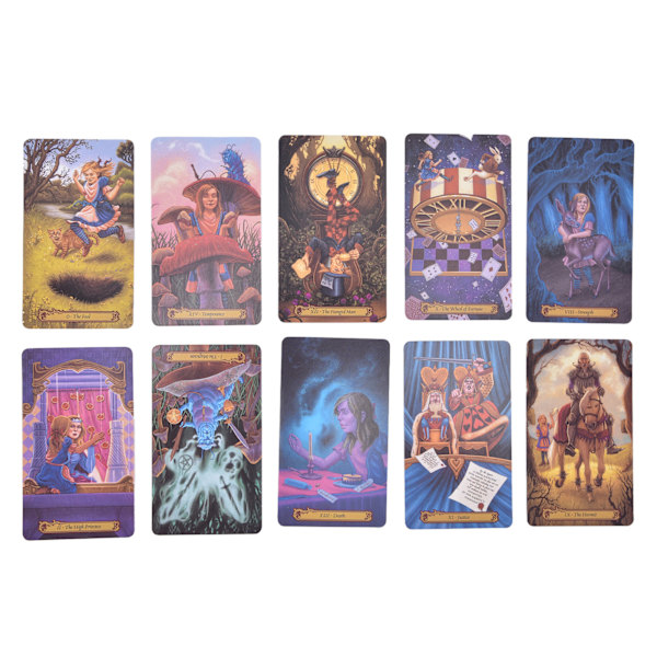 78PCS Wonderland Tarot-kort Divinasjonsverktøy Belagt Papir Engelsk Brettspill for Nybegynnere