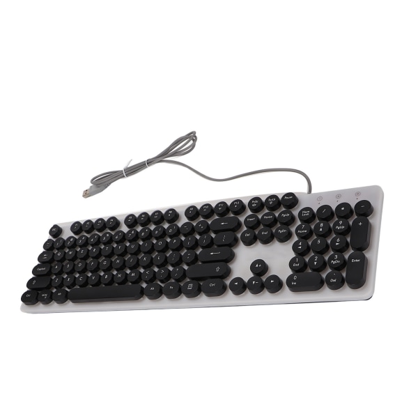Mekanisk spilletastatur RBG Baggrundsbelyst USB 104 nøgler Kablet Retro Punk computertastatur til bærbar, sort
