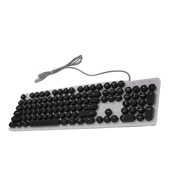 Mekanisk spilltastatur RBG bakgrunnsbelyst USB 104 nøkler Kablet Retro Punk datamaskintastatur for bærbar datamaskin Svart