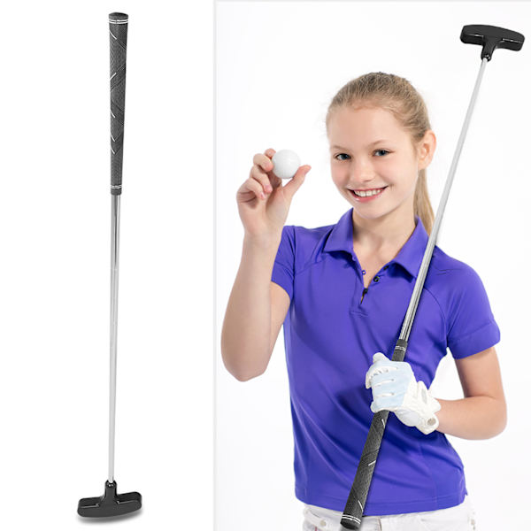24 tommer Mini Gummi Hoved Golf Putters Børn Golf Putter Stålskaft (Sort)