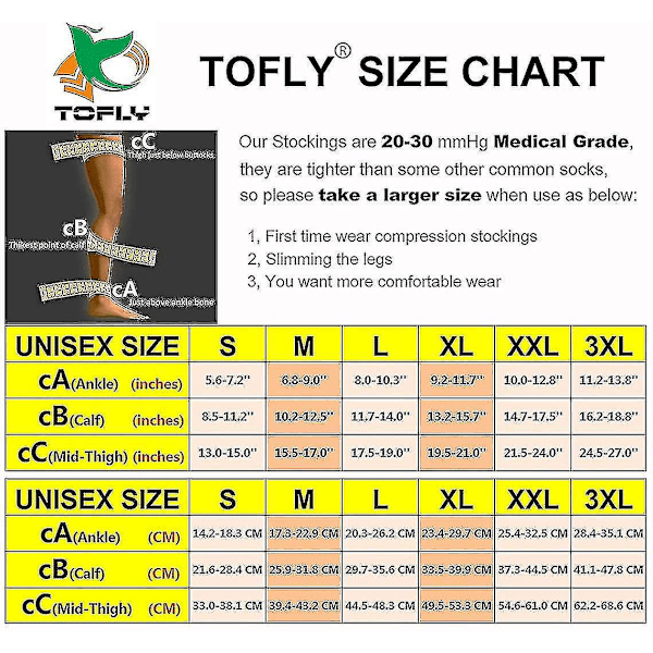 Kompressionsstrømper til lår, uden fødder, 20-30 mmHg 3XL Beige