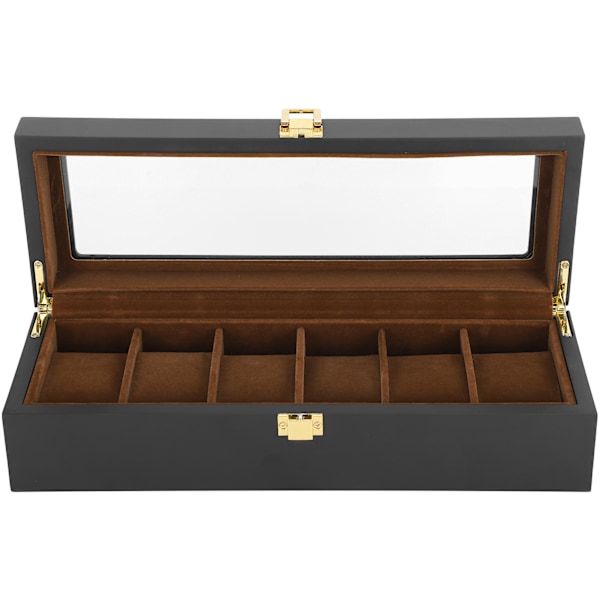 6 Fack Män Klocka Förvaring Väska Samling Hållare Trä Klocka Display Box Organizer