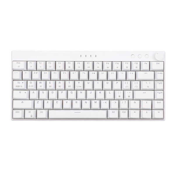 Tre-modus mekanisk tastatur 82 taster RGB dynamisk bakgrunnsbelysning N-tast rollover hvit mekanisk tastatur for kontor hjemmebrun bryter