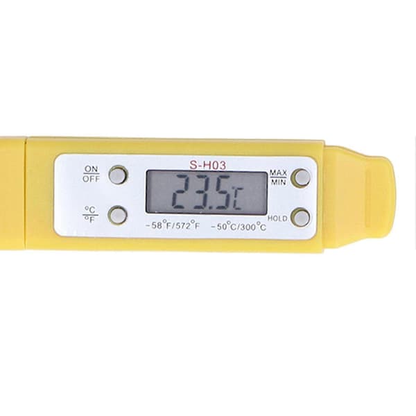 Digital Food Thermometer Automatic Calibration Pen Style High Accuracy Electronic Pocket Thermometer Yellow