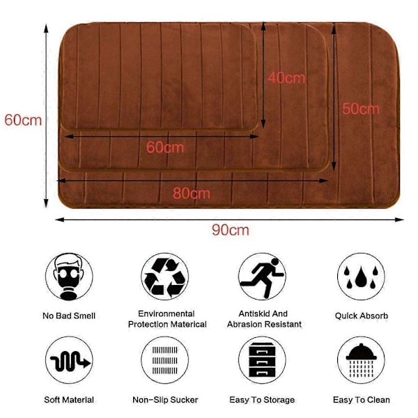 Badrumsmatta Halkfri Badrumsmatta Absorberande Badrumsmatta Badrumsmatta Duschmattor (50x80 Cm, Blå)