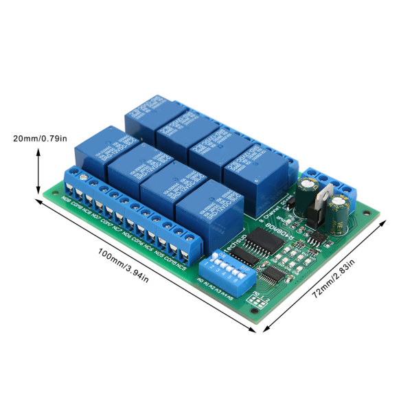 12 V 8-kanavainen RS485-rele-PLC-laajennuskortti RTU-protokolla-kaukosäätimelle