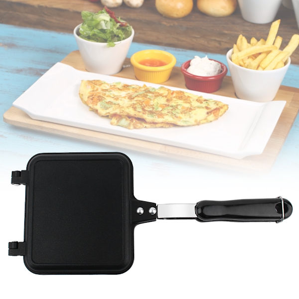 Dobbeltsidig Non-stick stekepanne vaffeljern for kake toast sandwich