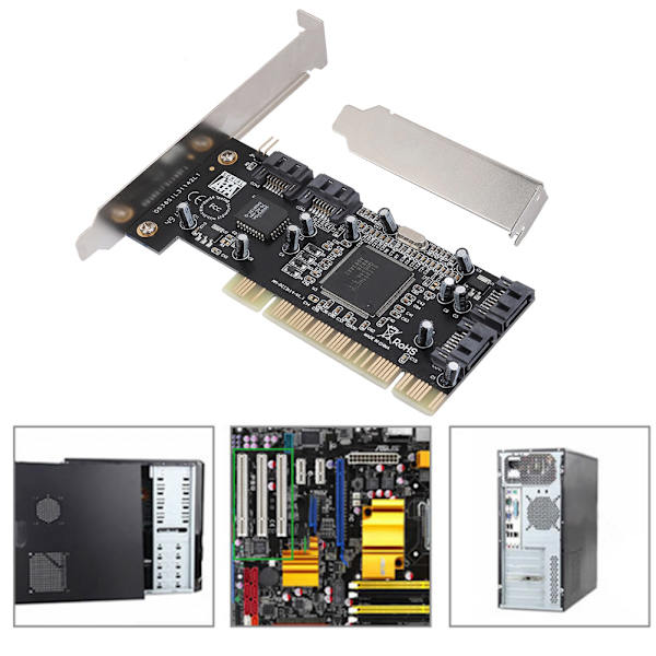 PCI 16X til 4-port SATA Riser-kort 5Gbps Sil3114 Master SATA PCI 4-port udvidelseskort