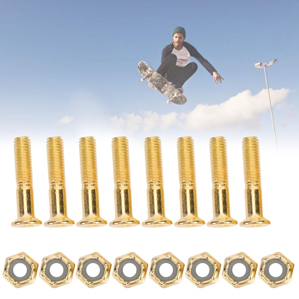 MS3301-8 aluminiumlegering professionell slitstark 25 mm skateboardspik med muttertillbehör Gyllene