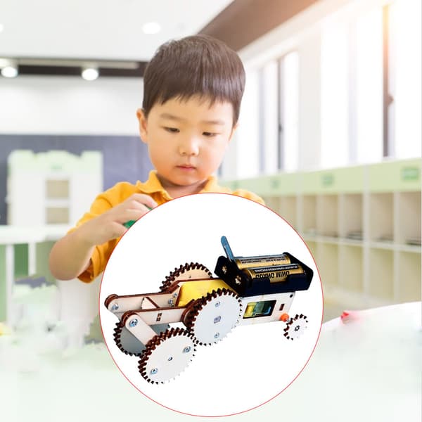 Elektrisk Gear Shuttle Kit Gør-det-selv Studerende Pædagogisk Model Kit Harmløs Gear Bil