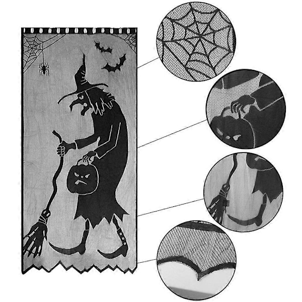 Heksedørgardin til at øge Halloween-dekorationsstemningen