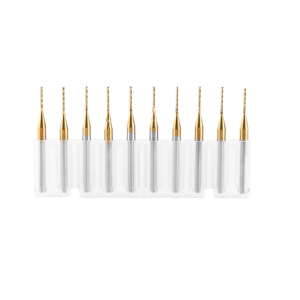 10 stk. Titanium Coat Tungsten Carbide End Mill Gravering Bits Fræser 3.175mmx1mm