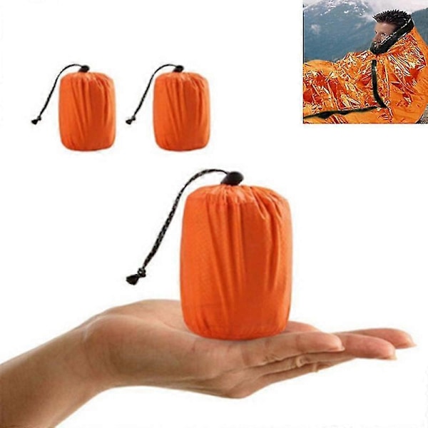 Nödsovsäck Utomhus Överlevnad Sovsäckar Nödfilt Camping Resa Portabel Sovsäck -GDZD Orange