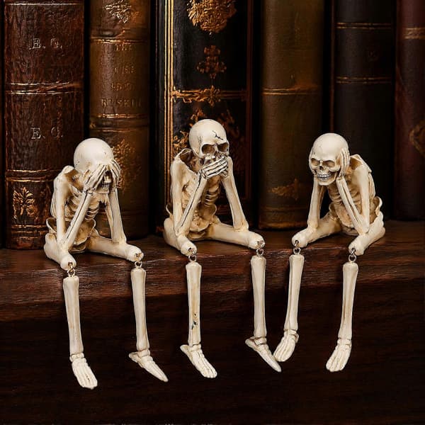See Hear Speak No Evil Skeleton - Resin Figurine for Gothic Home Decor 3